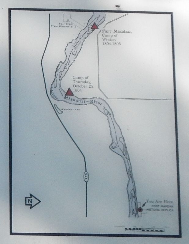 Fort Mandan Marker, detail image. Click for full size.