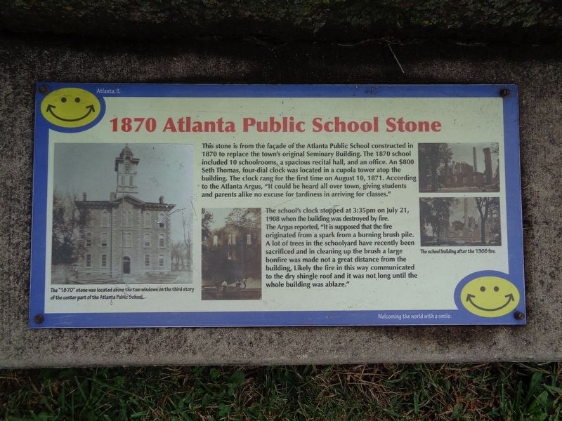 1870 Atlanta Public School Stone Marker image. Click for full size.