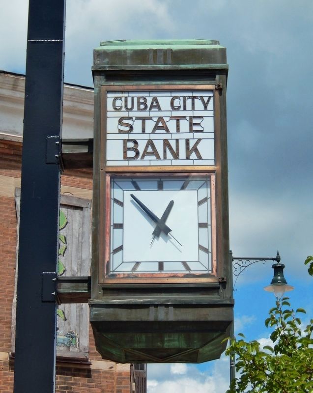 Cuba City State Bank Clock image. Click for full size.