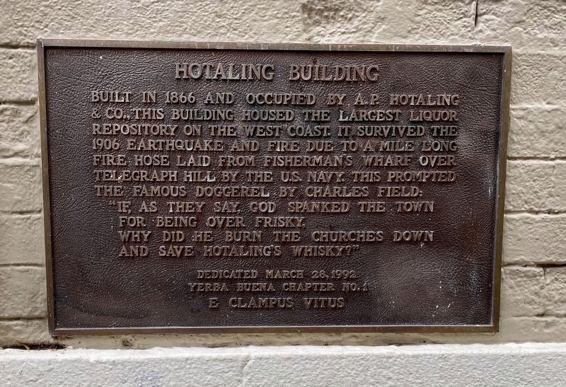 Hotaling Building Marker image. Click for full size.