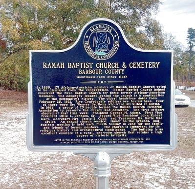 Ramah Baptist Church & Cemetery Marker image. Click for full size.