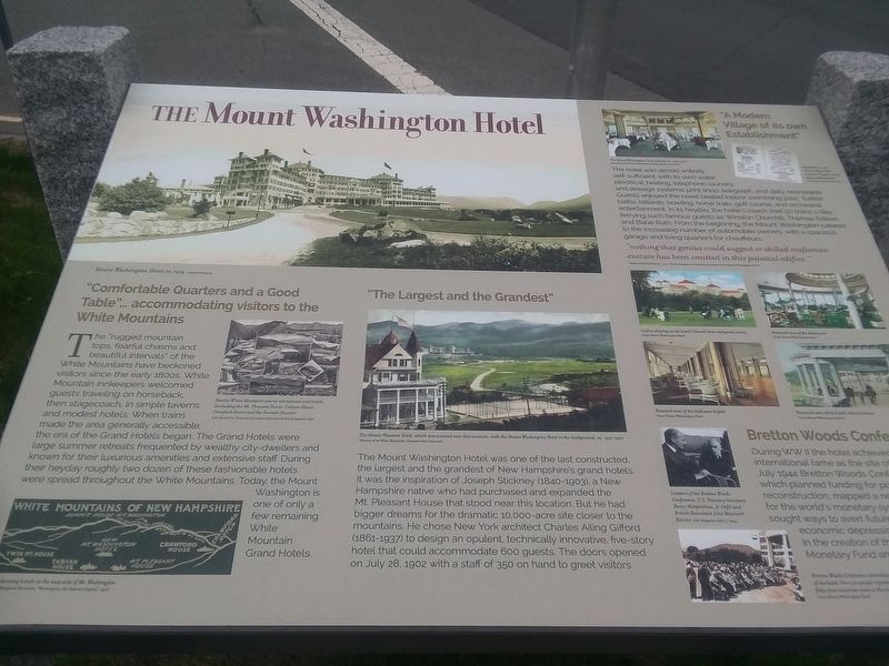 The Mount Washington Hotel Marker image. Click for full size.