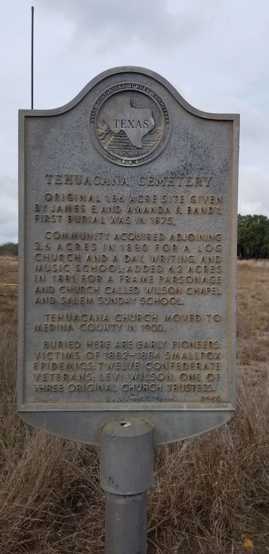 Tehuacana Cemetery Marker. Click for full size. Tehuacana Cemetery Marker image. Click for full size.