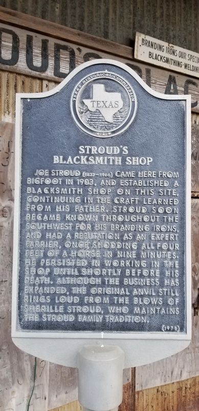 Stroud's Blacksmith Shop Marker image. Click for full size.
