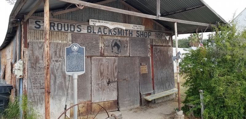 Stroud's Blacksmith Shop and Marker image. Click for full size.
