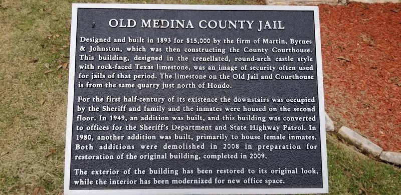 Old Medina County Jail Marker image. Click for full size.