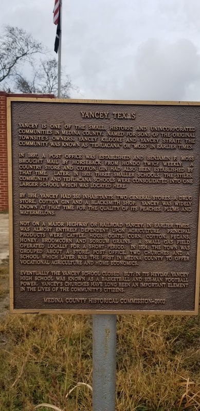 Yancey, Texas Marker image. Click for full size.