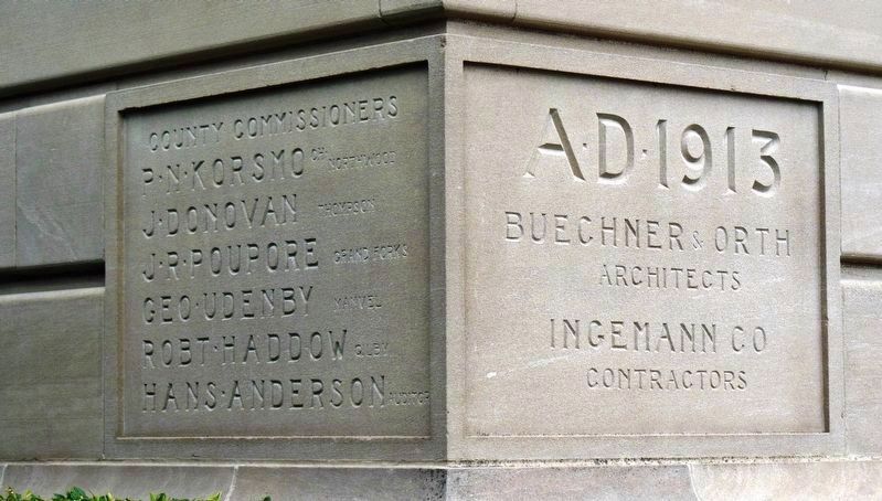 Grand Forks County Courthouse Cornerstone image. Click for full size.