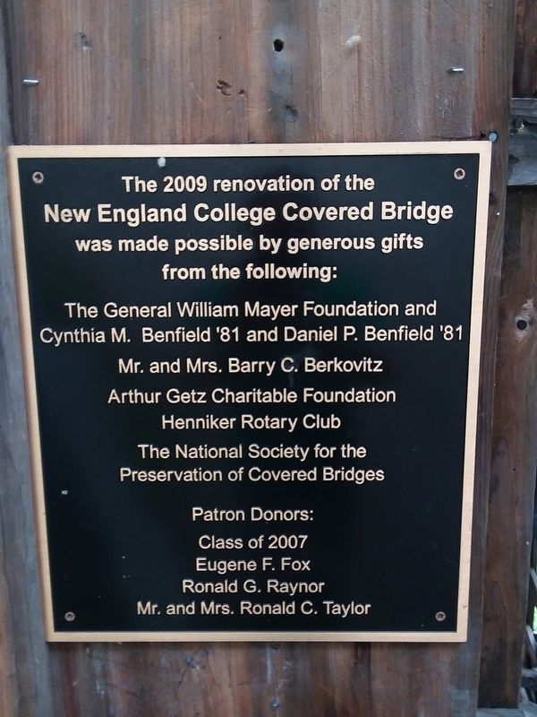 New England College Covered Bridge Marker image. Click for full size.