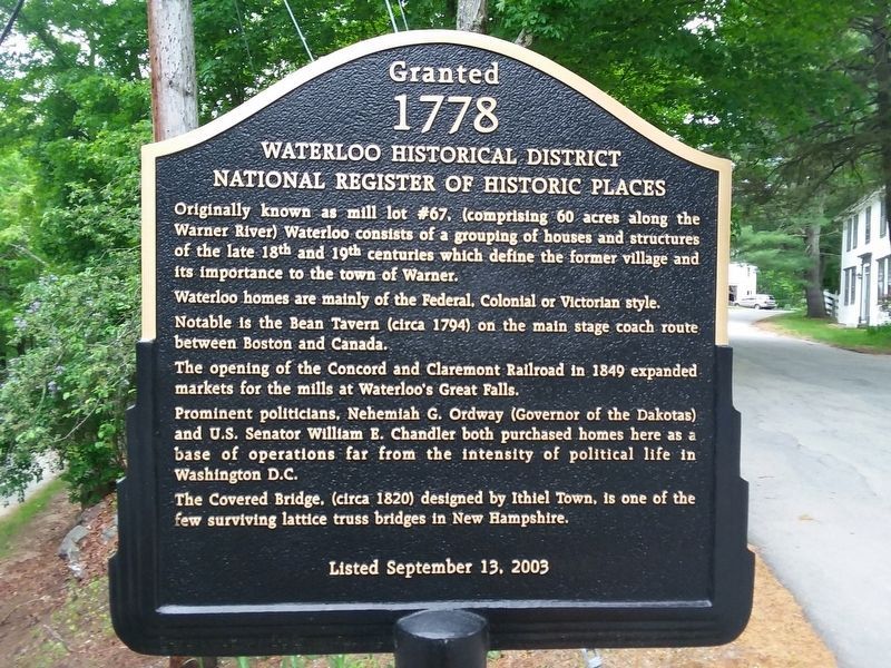 Waterloo Historical District Marker image. Click for full size.