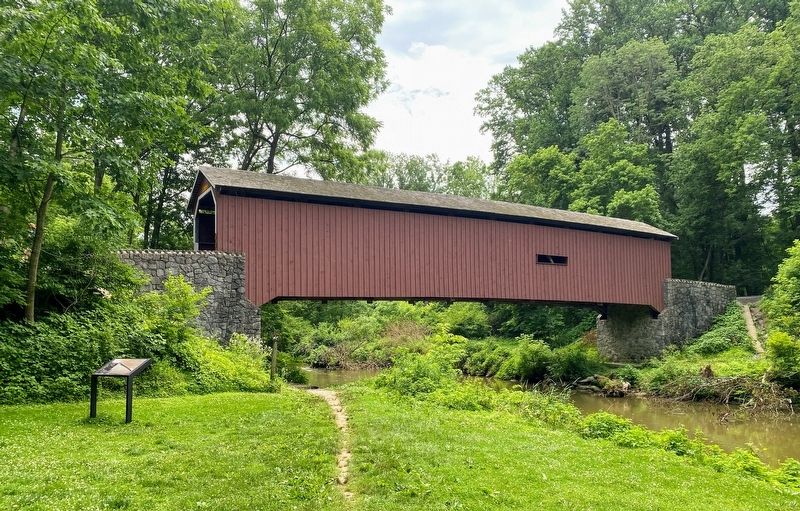 Kurtz's Mill Covered Bridge & Marker image. Click for full size.