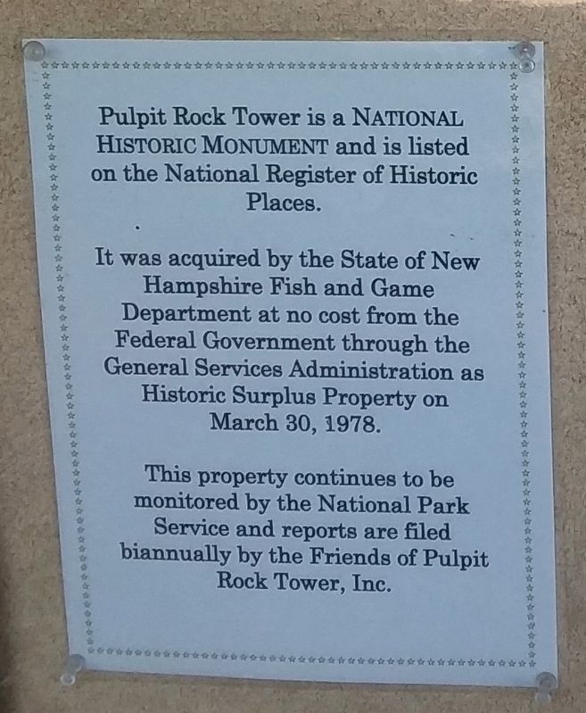Key Facts about Pulpit Rock Tower Marker image. Click for full size.