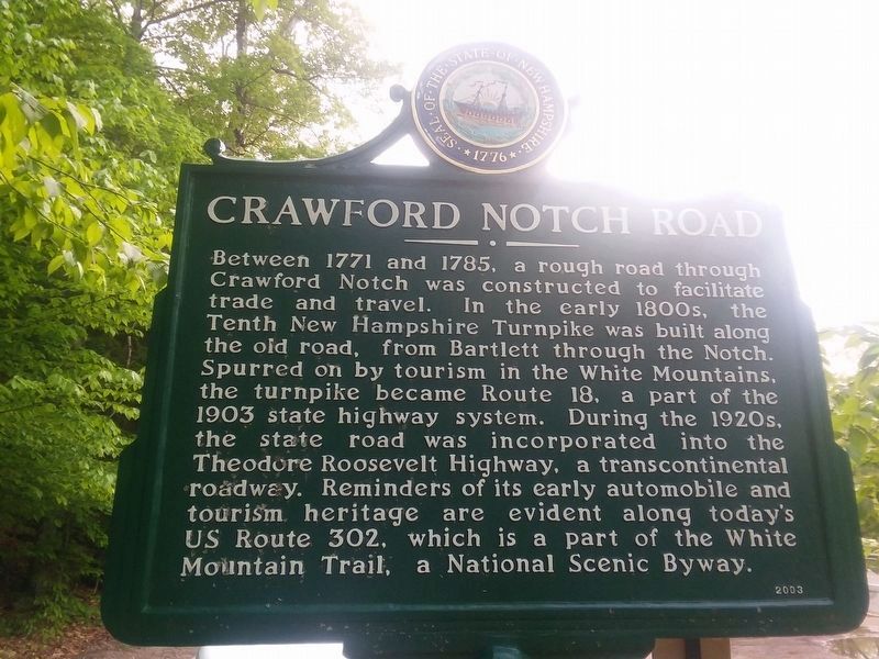 Crawford Notch Road Marker image. Click for full size.