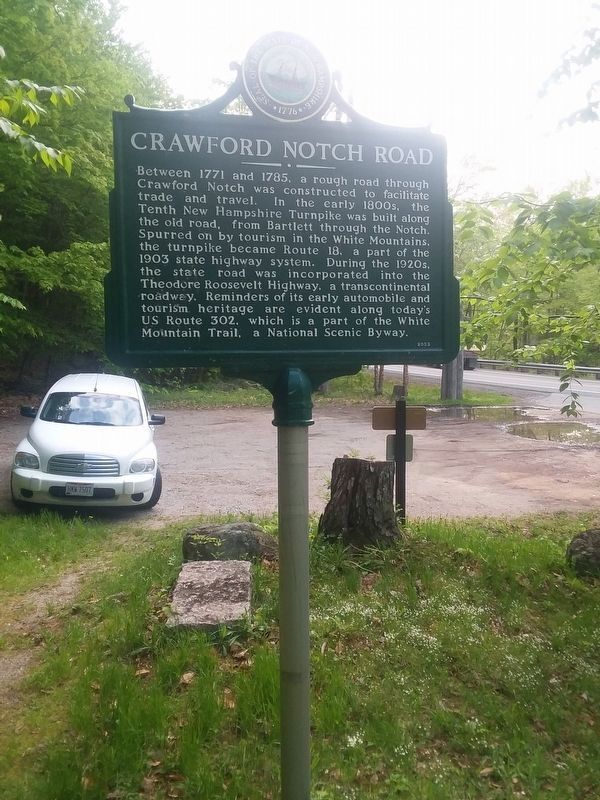 Crawford Notch Road Marker image. Click for full size.