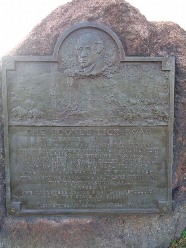The Boone's Lick Road Marker. Click for full size. The Boone's Lick Road Marker image. Click for full size.