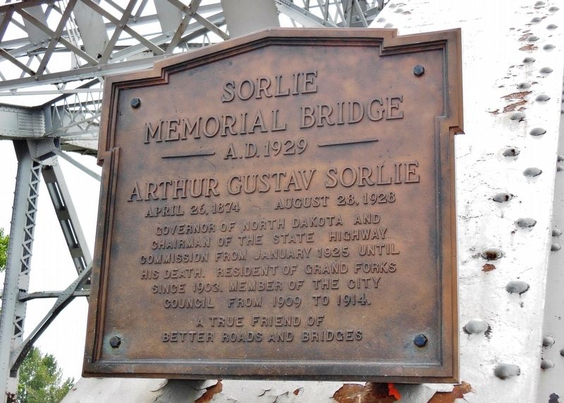 Sorlie Memorial Bridge Marker image. Click for full size.