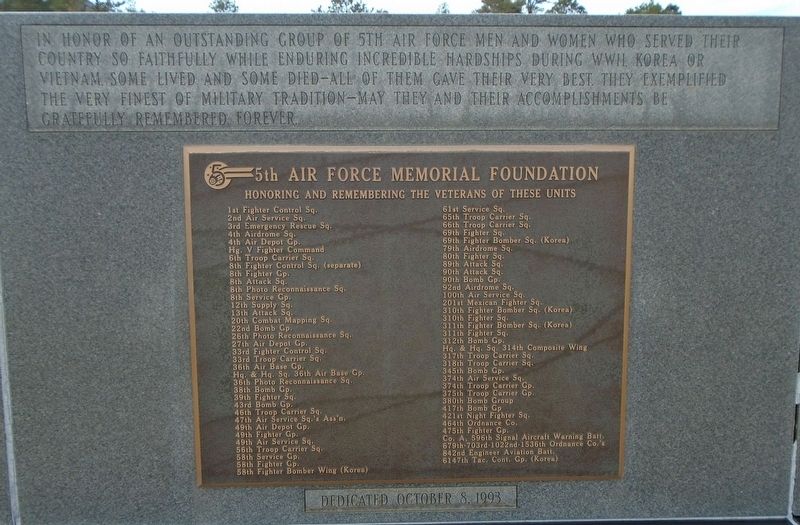 5th Air Force Memorial image. Click for full size.