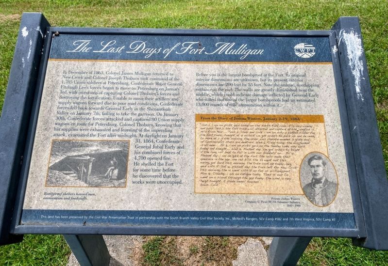 The Last Days of Fort Mulligan Marker image. Click for full size.