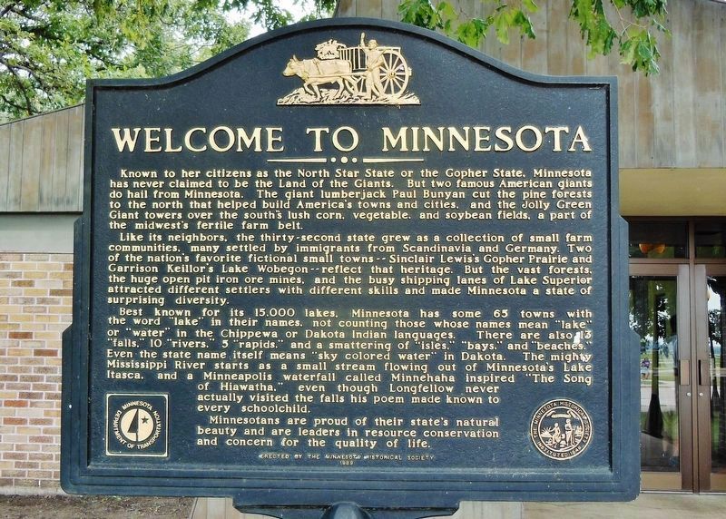 Welcome to Minnesota<br>(<i>marker south side</i>) image. Click for full size.