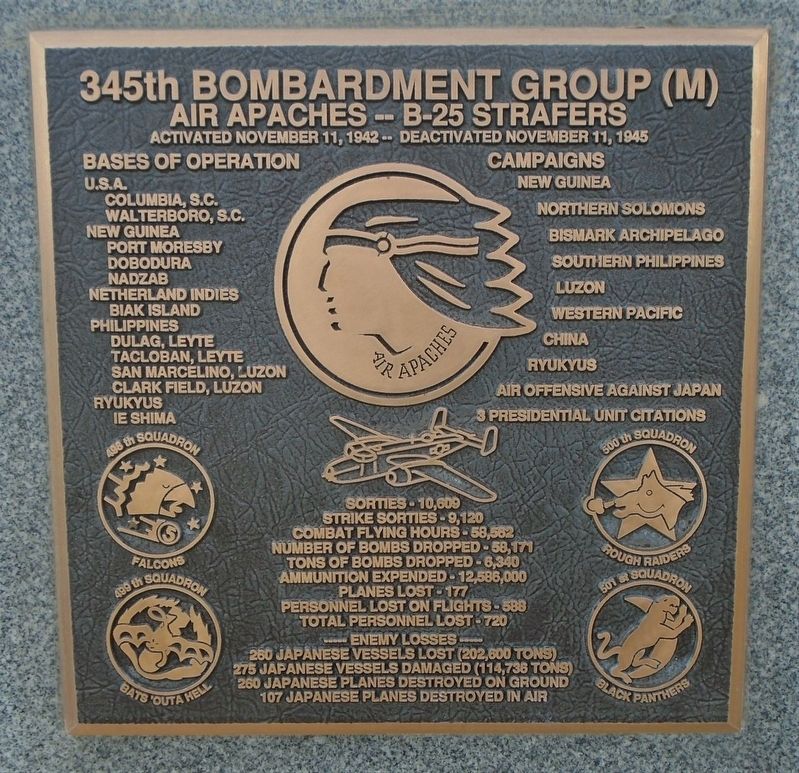 345th Bombardment Group (M) Marker image. Click for full size.