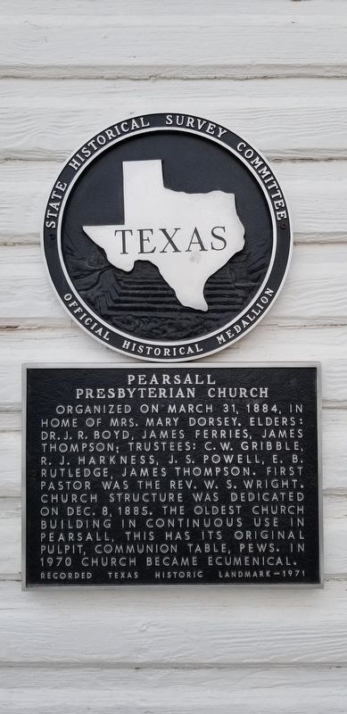 Pearsall Presbyterian Church Marker image. Click for full size.