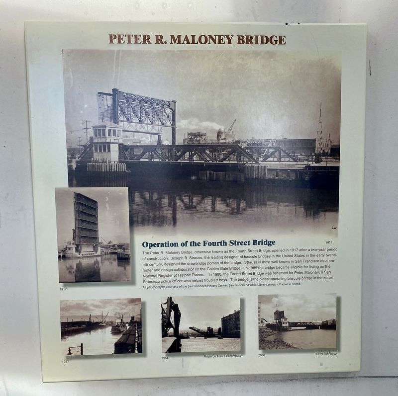 Peter R. Maloney (4th Street) Bridge Marker - first panel image. Click for full size.
