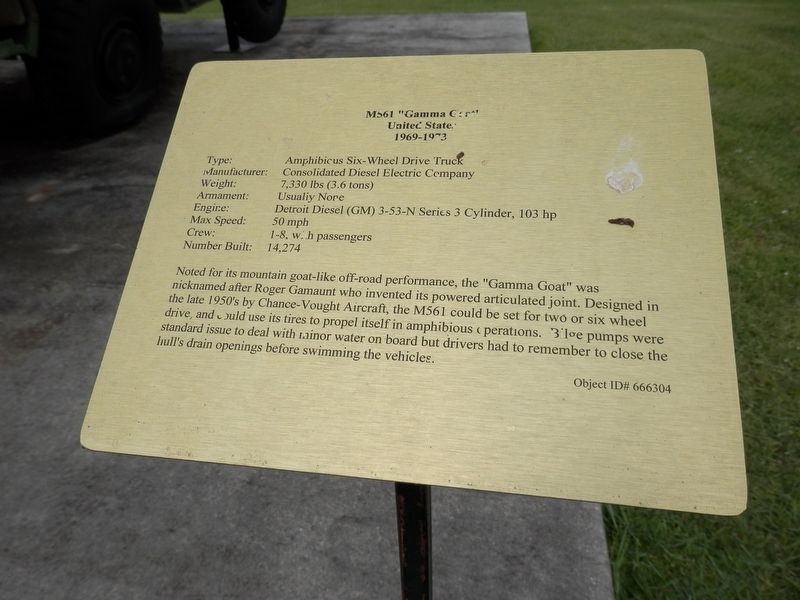 M561 "Gamma Goat" Marker. Click for full size. M561 "Gamma Goat" Marker image. Click for full size.