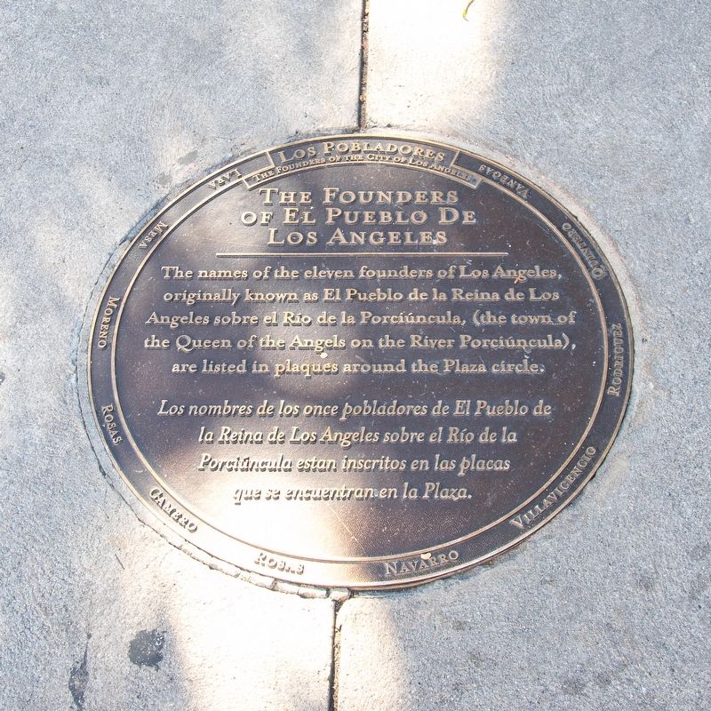 The Founders of El Pueblo de Los Angeles Marker image. Click for full size.