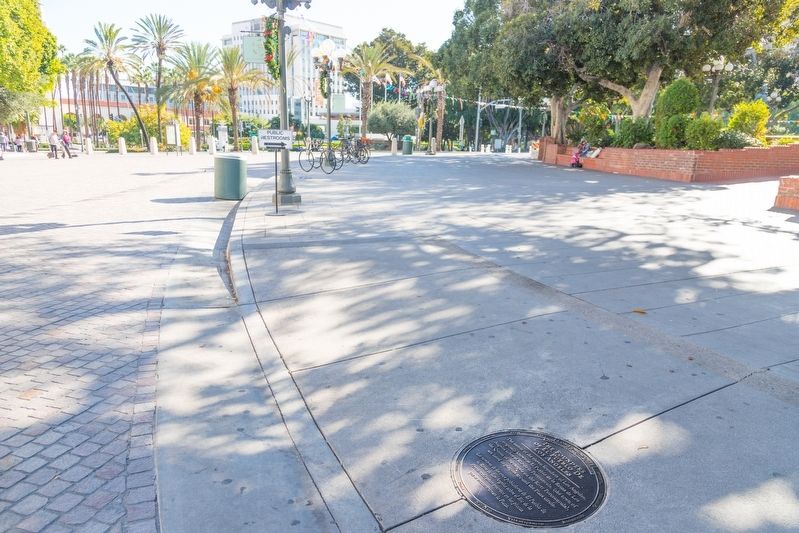 The Founders of El Pueblo de Los Angeles Marker at the Plaza image. Click for full size.