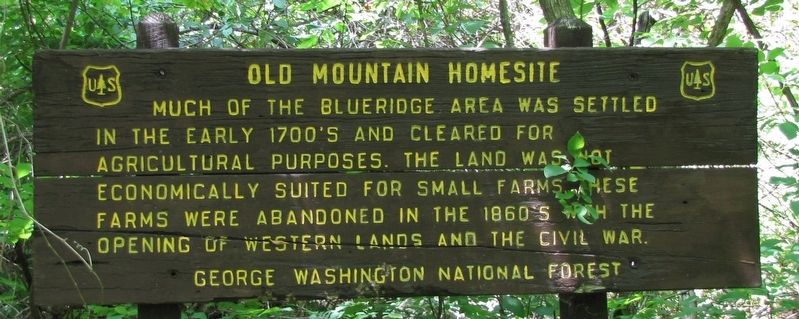 Old Mountain Homesite Marker image. Click for full size.