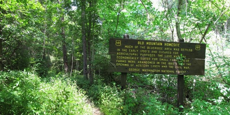Old Mountain Homesite Marker. Click for full size. Old Mountain Homesite Marker image. Click for full size.