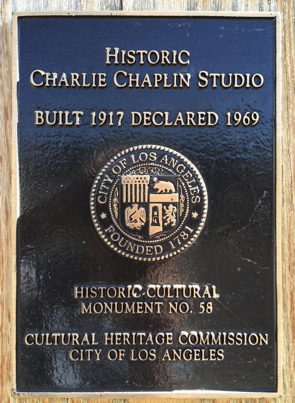 Charlie Chaplin Studio Marker image. Click for full size.