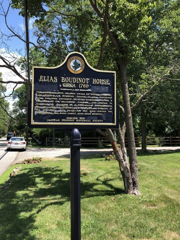 Elias Boudinot House Marker image. Click for full size.