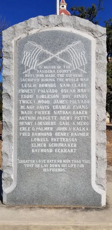 Bandera County War Memorial. Click for full size. Bandera County War Memorial image. Click for full size.