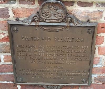 Smithfield Plantation Marker. Click for full size. Smithfield Plantation Marker image. Click for full size.