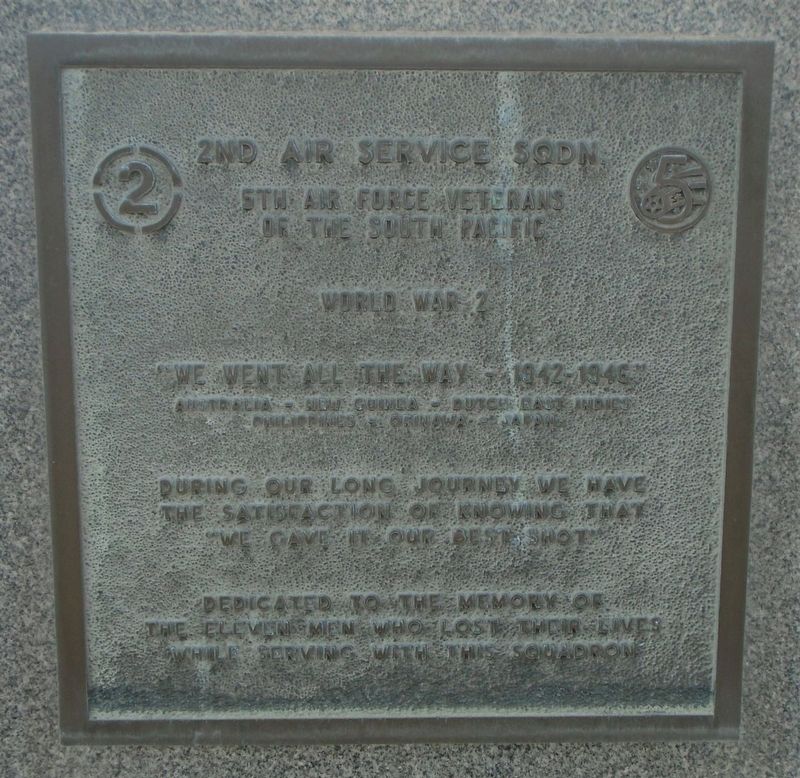 2nd Air Service Squadron Marker image. Click for full size.