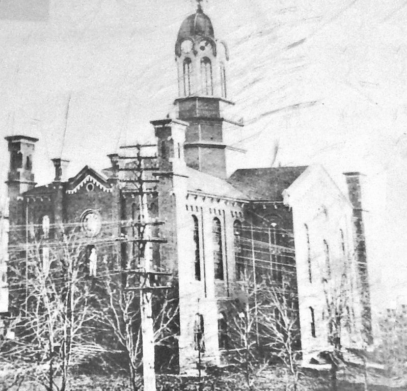 Marker detail: Allen County Courthouse, circa 1890s image. Click for full size.
