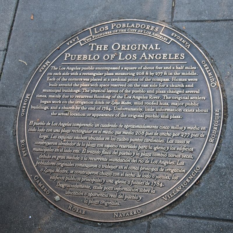 The Original Pueblo of Los Angeles Marker image. Click for full size.