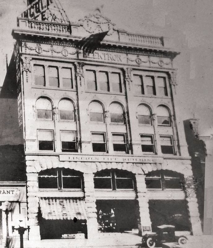 Marker detail: The Elektron Building, circa 1920 image. Click for full size.