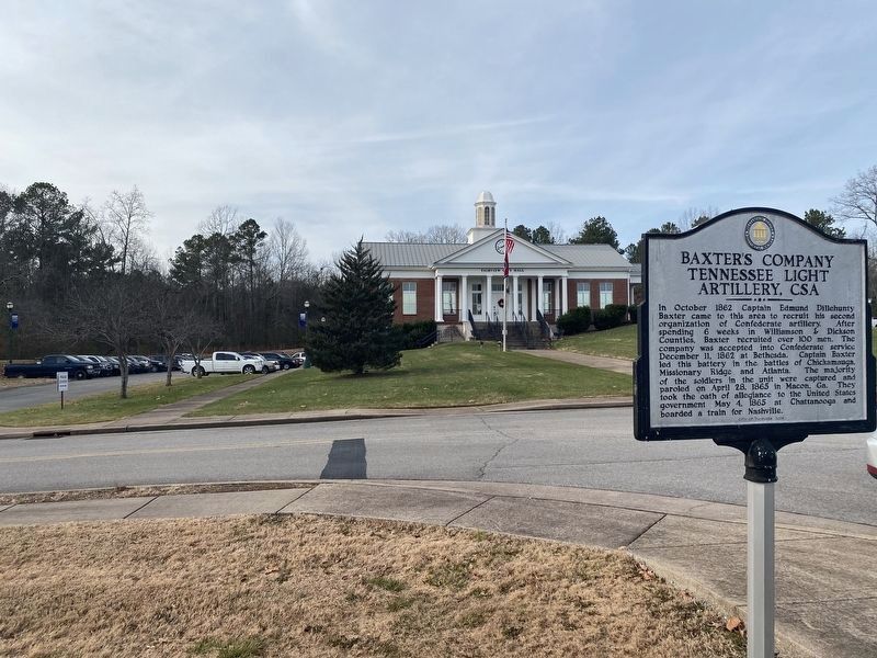 Marion’s Rifles, CSA/Baxter’s Company Tennessee Light Artillery, CSA Marker. Click for full size. Marion’s Rifles, CSA/Baxter’s Company Tennessee Light Artillery, CSA Marker image. Click for full size.