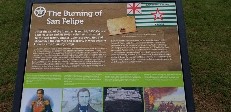The Burning of San Felipe Marker. Click for full size. The Burning of San Felipe Marker image. Click for full size.