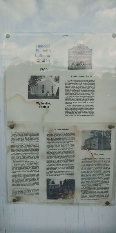 Historic St. John Lutheran Church Marker image. Click for full size.