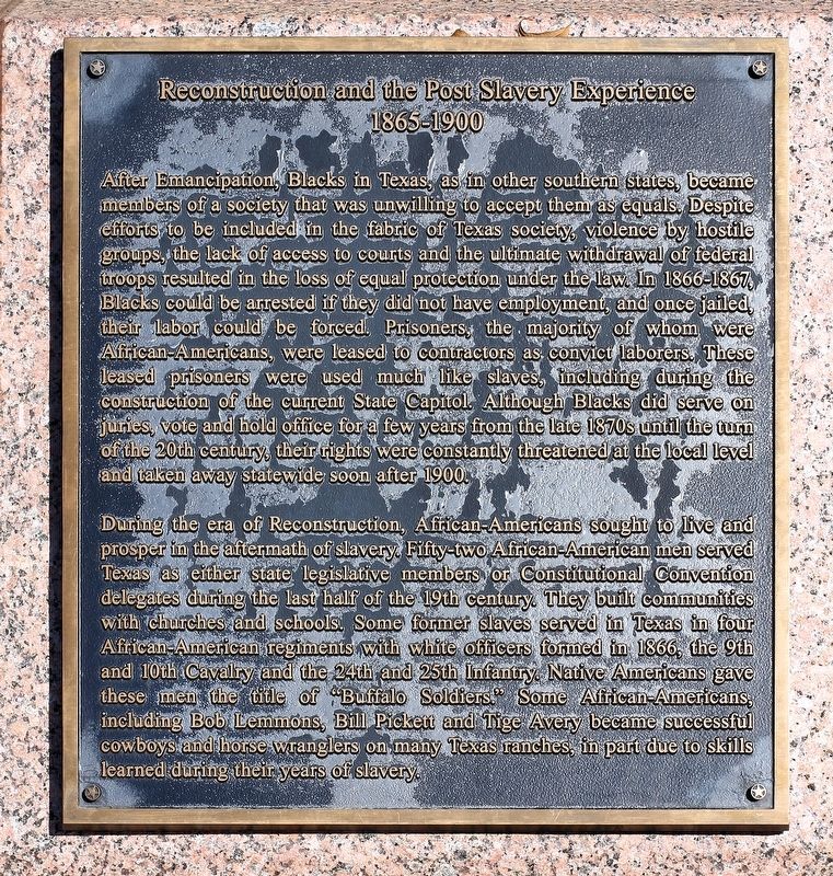 Reconstruction and the Post Slavery Experience Marker image. Click for full size.