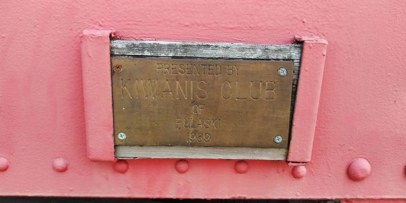 Plaque on the Caboose. Click for full size. Plaque on the Caboose image. Click for full size.
