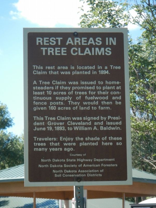 Rest Areas in Tree Claims Marker image. Click for full size.