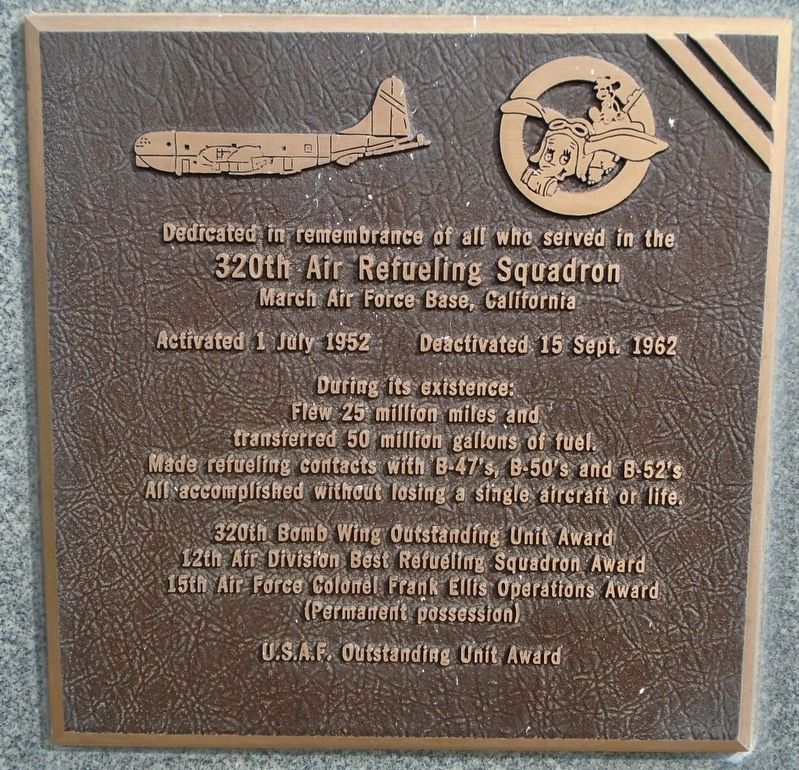 320th Air Refueling Squadron Marker image. Click for full size.