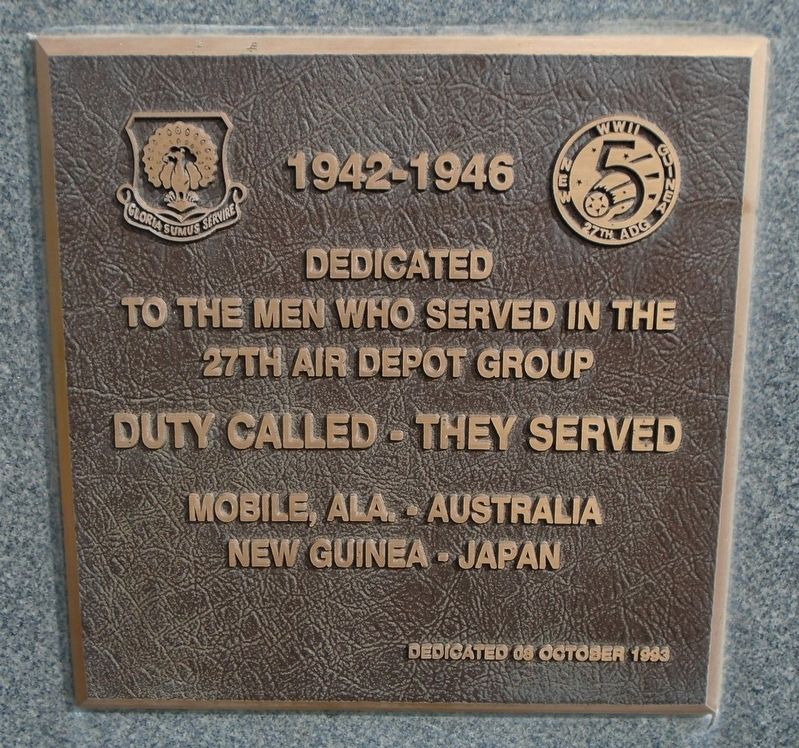 27th Air Depot Group Marker image. Click for full size.