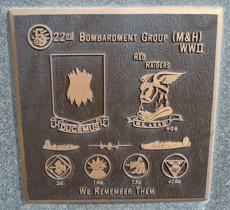 22<sup><u>nd</u></sup> Bomb Group (M & H) Marker image. Click for full size.