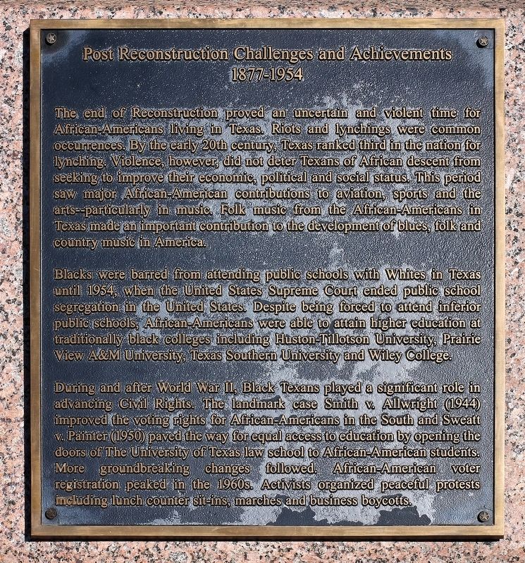 Post Reconstruction Challenges and Achievements Marker image. Click for full size.