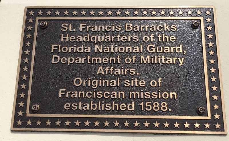 St. Francis Barracks Marker. Click for full size. St. Francis Barracks Marker image. Click for full size.